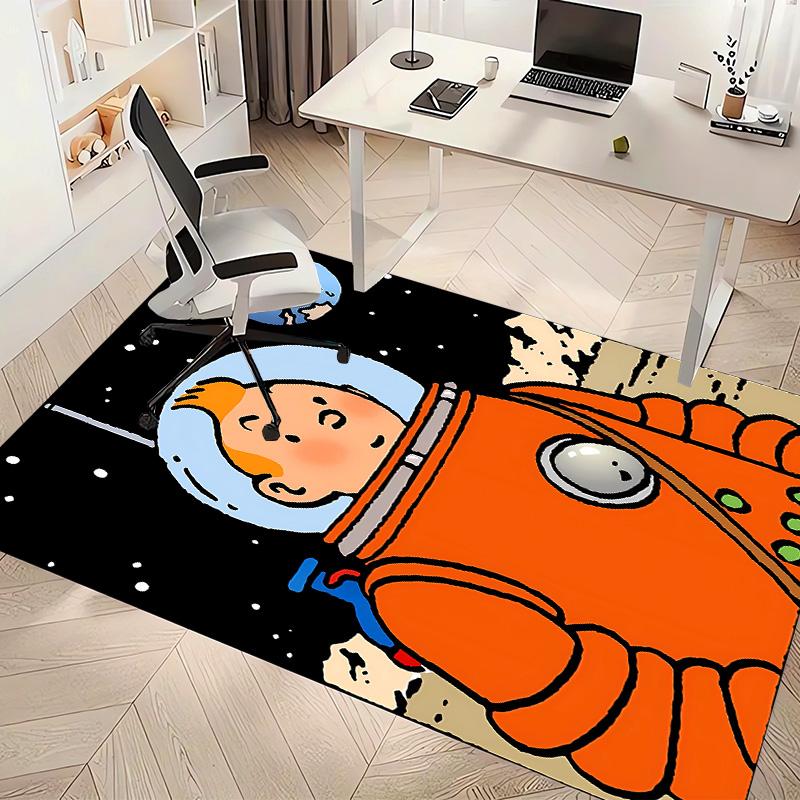 The Adventures of Tintin Printed Absorbent Washable Carpet, Non-Slip Bathroom Mats, Kitchen Rugs, Yoga Mat,Living Room Entrance, Camping Picnic Rugs
