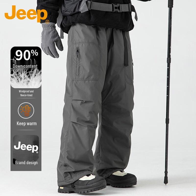 JEEP Men s Winter Thickened Down Straight-Leg Pants XL