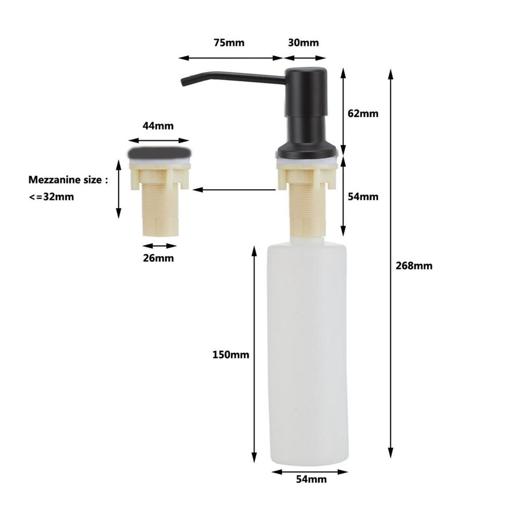 300ml Kitchen Sink Soap Dispenser Stainless Steel 360 Degrees  Rotation Multifunctional Soap Dispenser for Kitchen