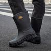 Fashion men's waterproof shoes rain shoes adult outdoor casual non-slip rain boots medium tube warm work shoes rubber shoes