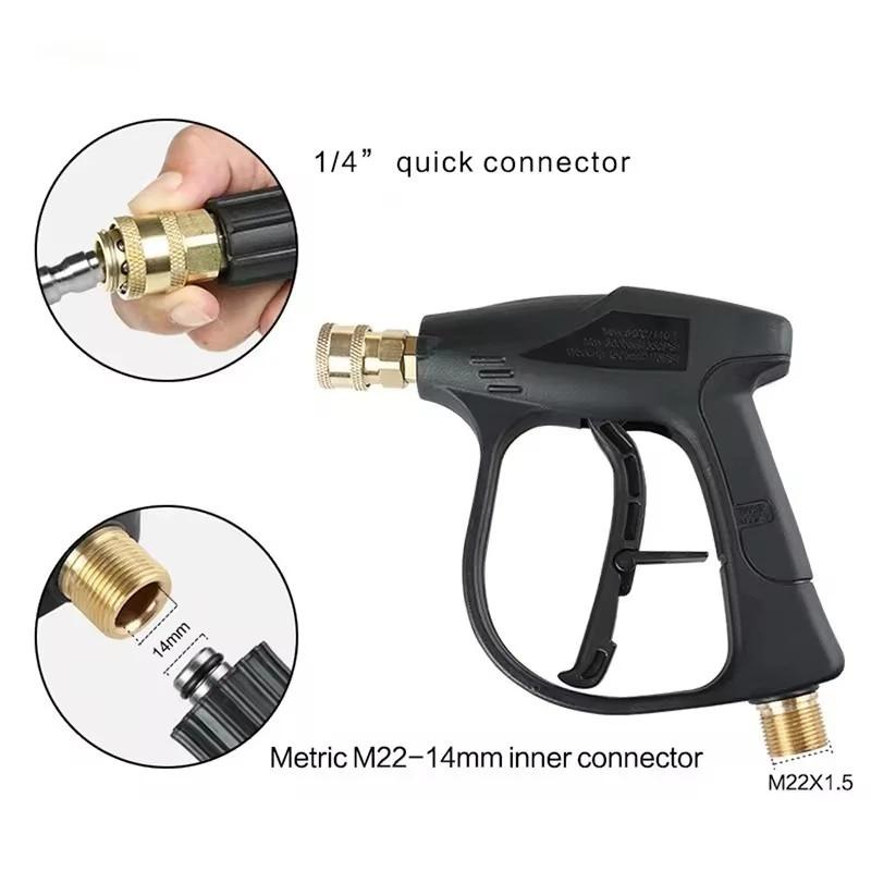 4350PSI curved rod nozzle cleaning water gun M22-14 threaded interface 1/4 quick connector for high-pressure cleaning