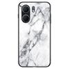 For Oppo A5x 4G/5G Case Marble Pattern Tempered Glass+PC+TPU Protective Phone Cover