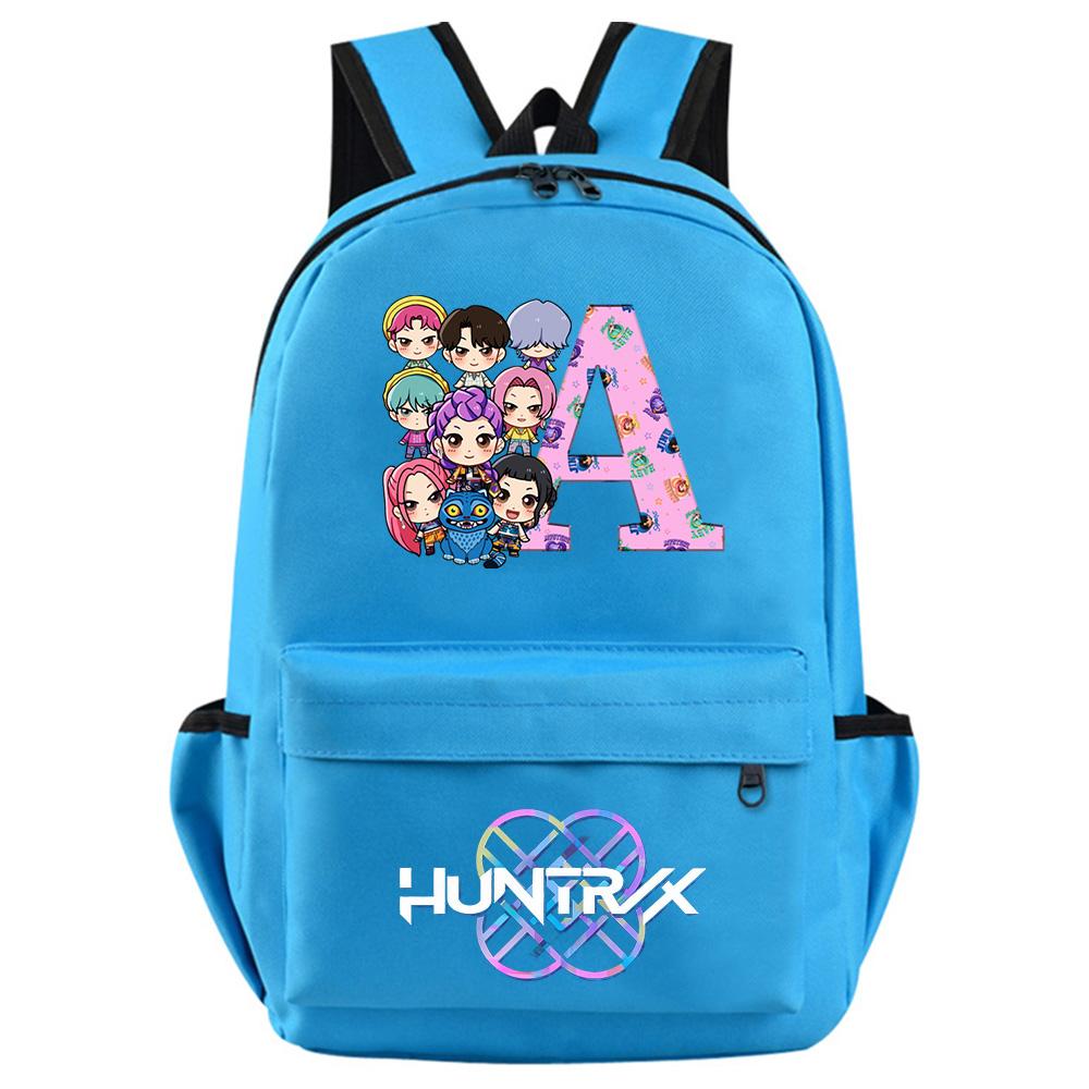 26 English Letter Kpop Demon Hunters Printed Backpack for Teenager Student Girl Boy Bookbag Schoolbag Women Large Capacity Travel Bag Kid Gift Rucksak