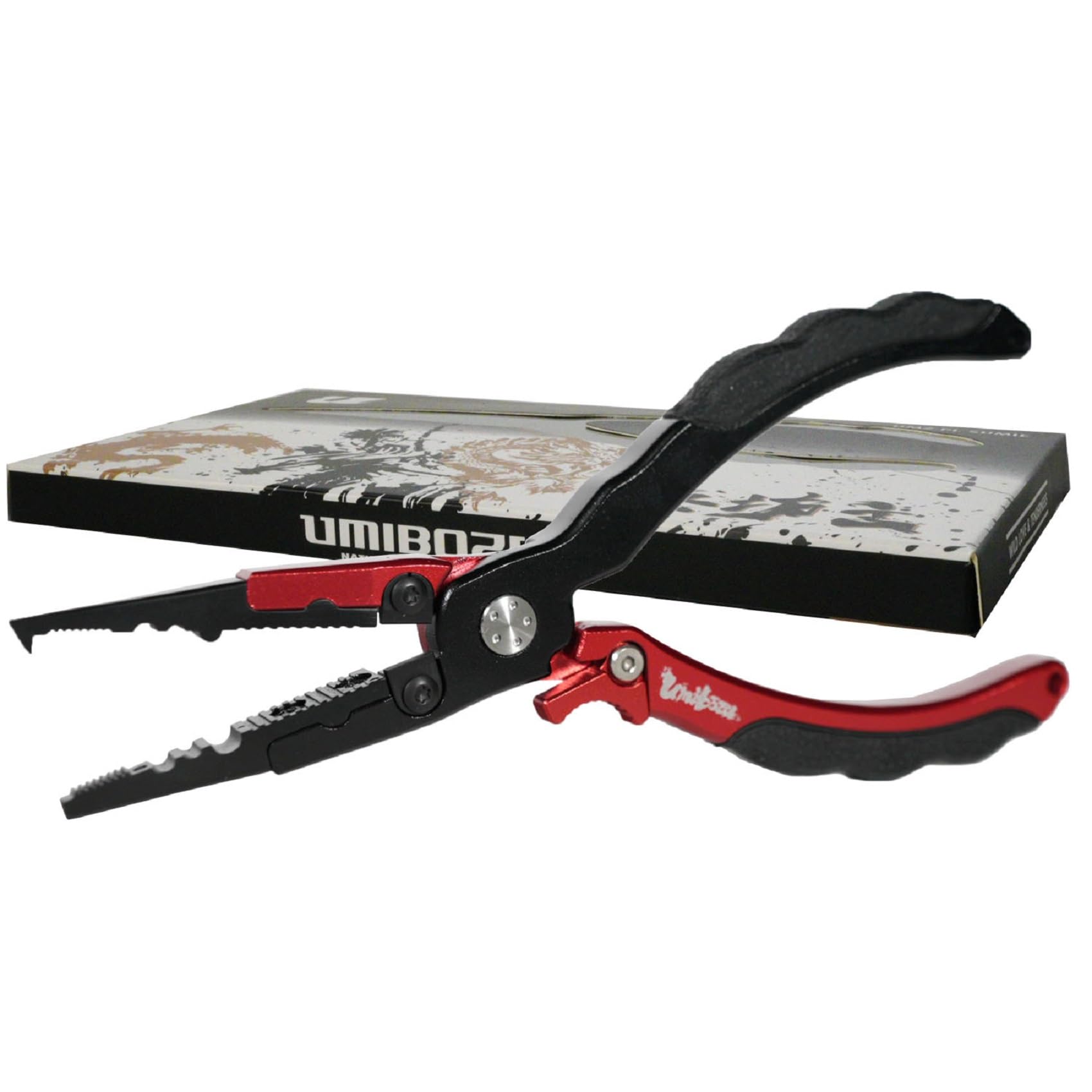 

Umibozu Fishing Pliers, Japanese Sumi-e Design, Made in Japan, Rust-Resistant, Locking Function, Multi-Function, Hook Remover, Line Cutter, Safety
