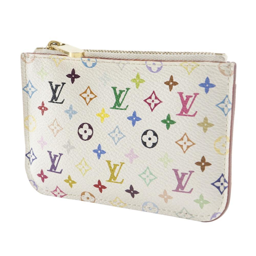 Louis Vuitton Pochette Cree Coin Purse M93734 White Monogram Multicolor Women Used