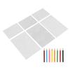 6 Sheet Flower Heat Shrink Paper with 8 Color Pencils Pre Cut Two Sides DIY BOPS Shrink Film Paper for Beginner