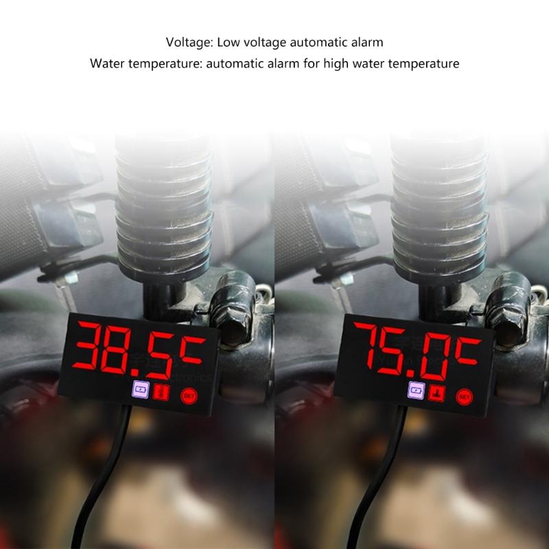 12V Motorcycles Digital Clock Voltmeter Thermometer Motorcycles Accessory  Electronic Meter Waterproof
