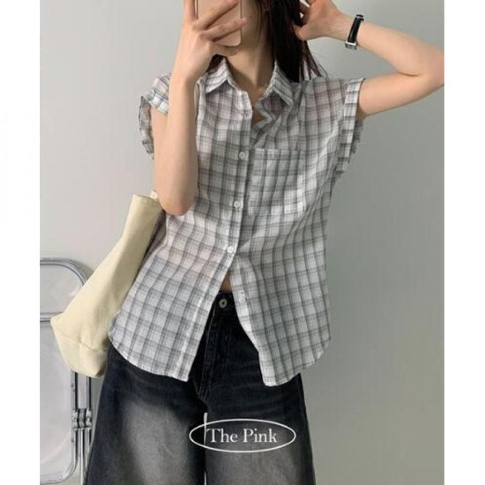 The Pink Men S looSe Fit Check Short Sleeve Shirt