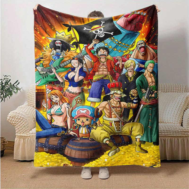 1pc One Piece Adventure Soft Throw Blanket Flannel All Season Light Weight Living Room/Bedroom Warm Blanket. M7270132