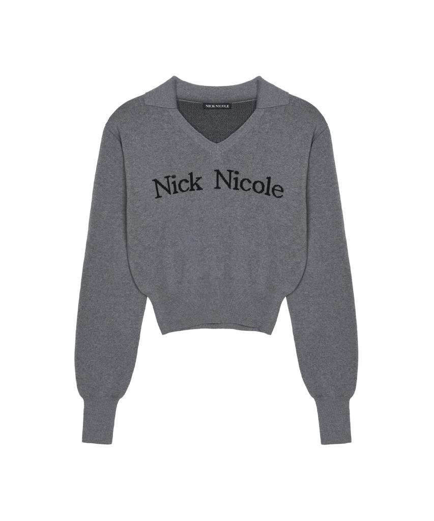 Nigaennikol Nicole Color Block Collar Knit_Charcoal