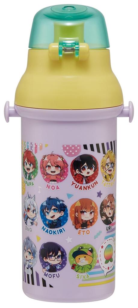 Skater Plastic Water Bottle 480ml One Push Antibacterial Child Friendly Lightweight Antibacterial Treatment Made in Japan Colorful Peach 25