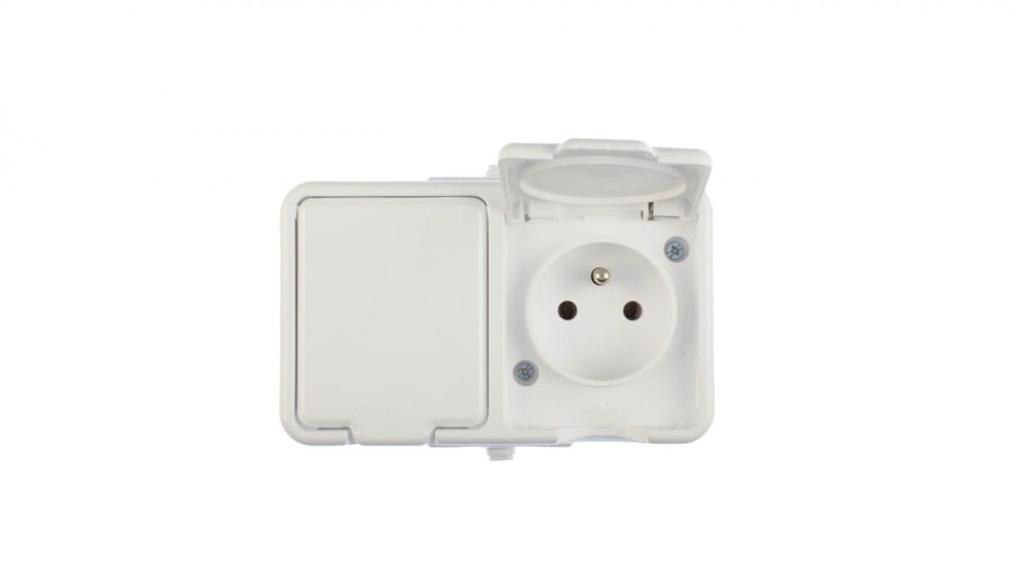 Cedar Hermetic Socket Double Z/U 16A Ip44 White Nt-230H Nt230H01