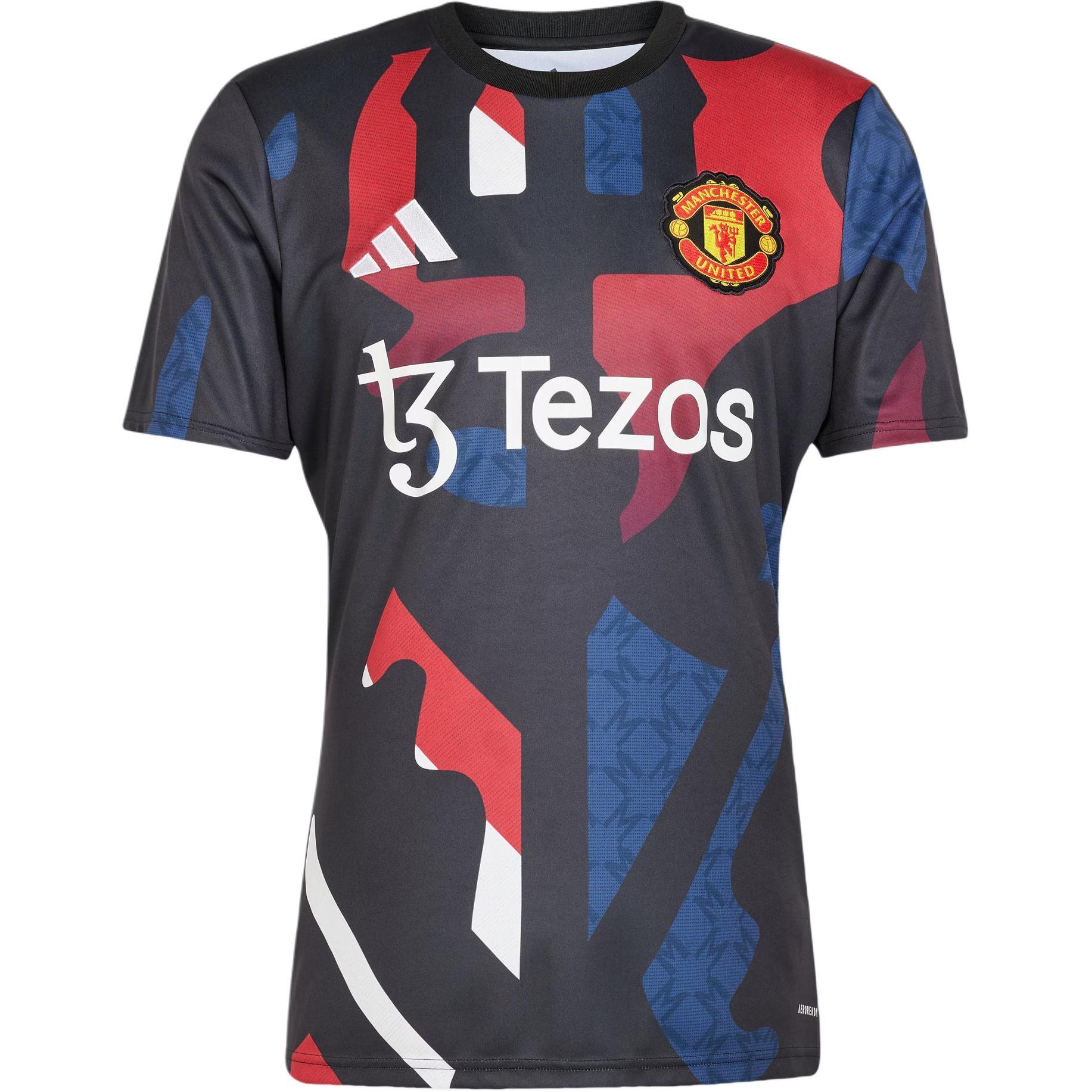 adidas Manchester United 24/25 Pre-Match Jersey Asia Sizing Asia Sizing  Black Red Blue  Men s JD7147 M