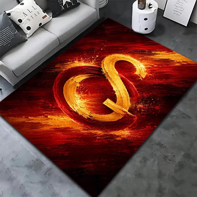 Tappeto Galatasaray S per Soggiorno Camera da Letto Casa Decorazione Divano, Tappetino Antiscivolo per Giochi Bambini