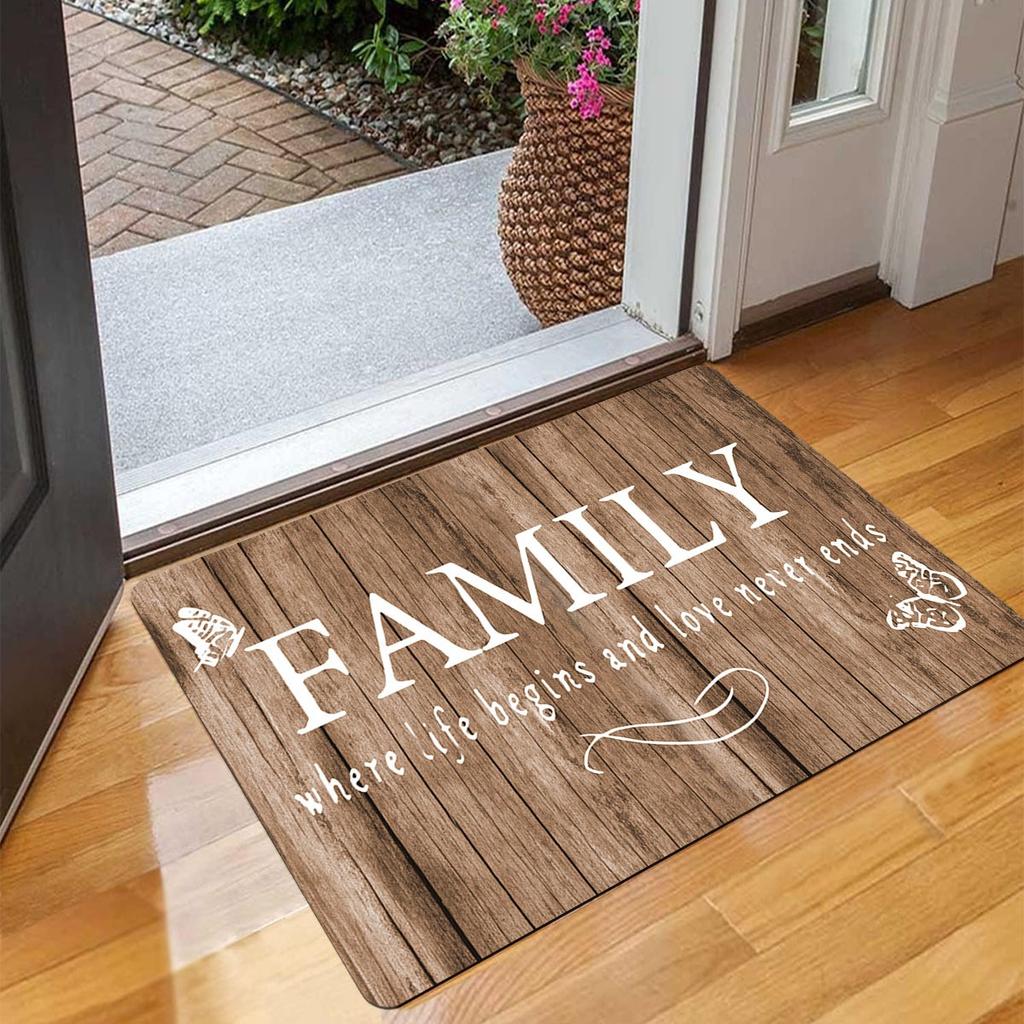1PC Welcome Pattern Kitchen Rugs Non-Slip Home Door Mats Pop Design Bathroom Rug Bath Mat Carpet for Home Sink Laundry Decor