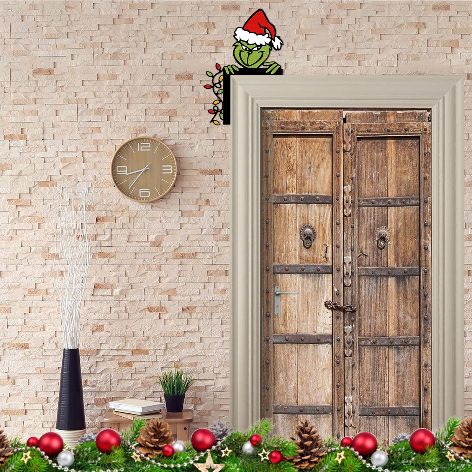 

Рождественские дверные украшения Дверные угловые украшения Рождественское украшение дверной рамы One Size