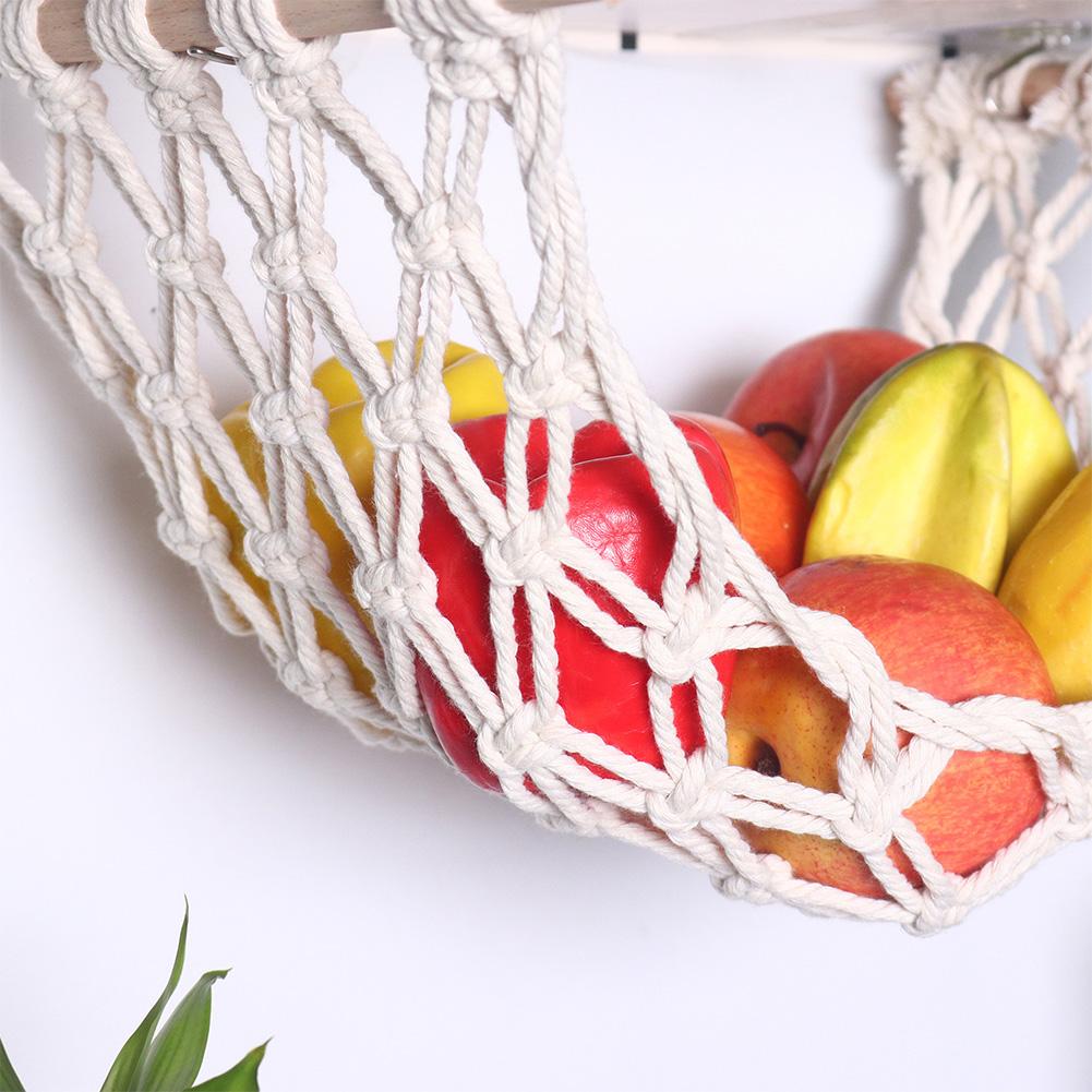 Hanging Fruit Hammock for Kitchen Under Cabinet Hanging Fruit Basket Fruit Net Bag for Kitchen Boat Rv Camper