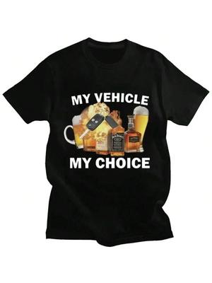 Moje Vozidlo Moje Volba Potisk Vtipné Tričko Jízda pod Vlivem Módní Krátký Rukáv Trička unisex Wounisex Oversized Streetwear