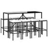 VidaXL Ensemble de bar de jardin 9 pcs avec coussins noir poly rotin, ensemble de table de bar, table et chaise de bar, 3187637