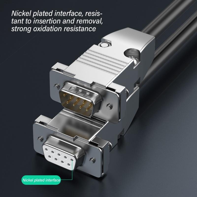 Gold Plated DB9 Serial Straight Connection Cable 28AWG Male Female 9-pin RS232 Data Wire Line for Computers