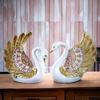 Duck Swan Pair Feather Design Sculpture, For Home Decor Decorative Showpiece
