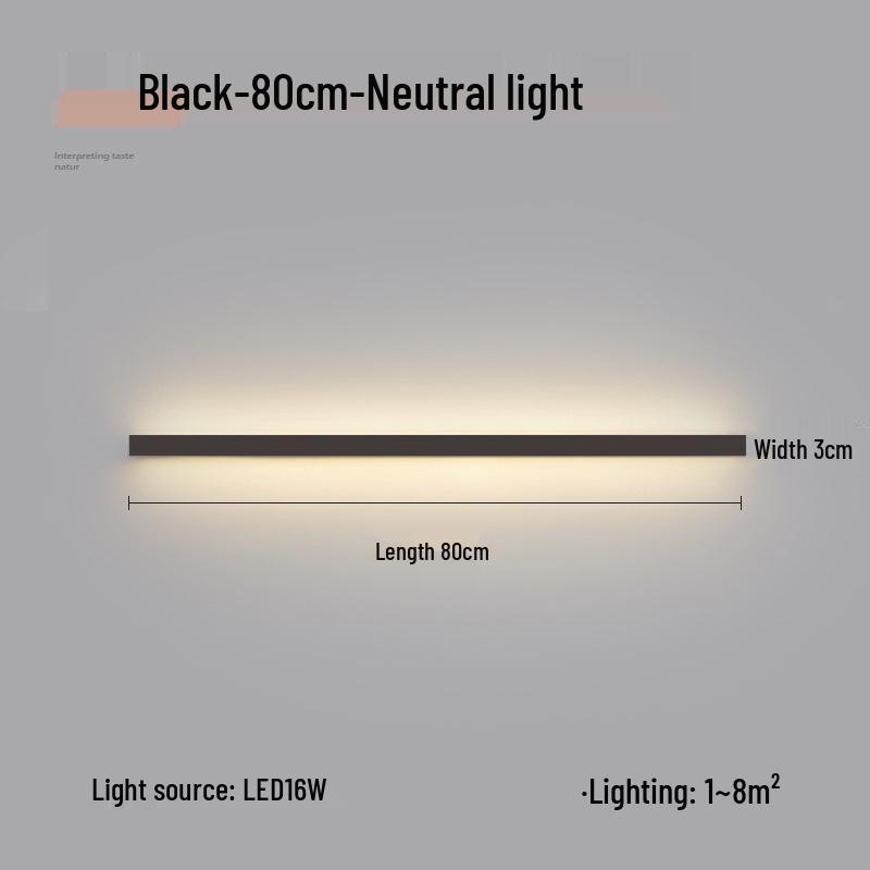 Minimalist Modern Long Strip Wall Lamp for Bedroom, Living Room, or Sofa Side