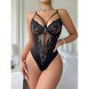 Push Up Hollow Out Backless Lace Mesh Bodysuit Women Sexy Bra See Through Strappy Lingerie Underwear For Woman