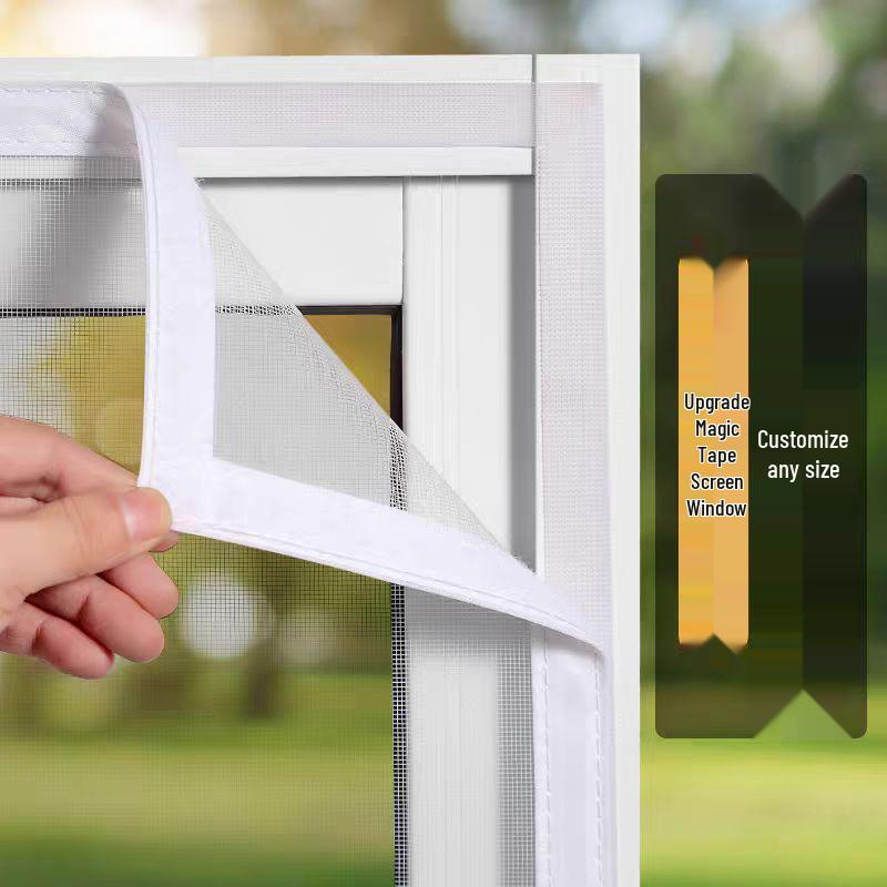 Fiberglass Mosquito Net: Transparent, Breathable, No-Drill Installation, Custom Size, 17-Mesh Window Screen for Home.