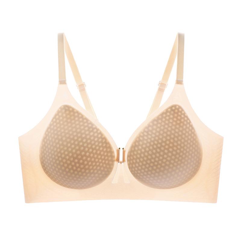 

Summer new breathable thin cup jelly soft support underwear women s sexy hollow lift bra M