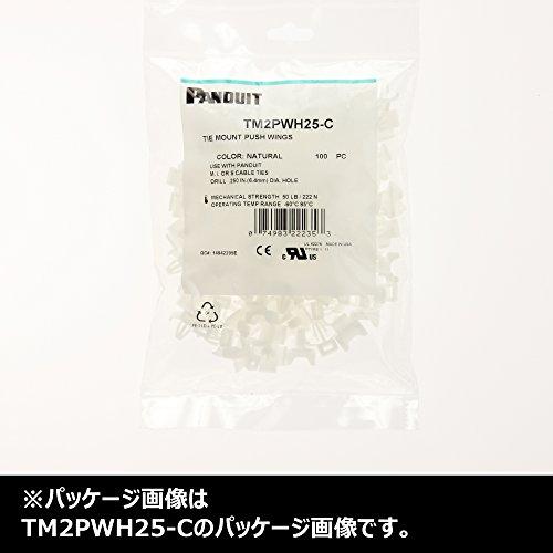 Panduit TM2PWH25-C Cable Tie Mount, Winged Push Barb, Nylon 6.6, 0.25-Inch Hole, Natural (100-Pack)