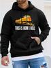 Unisex Vintage American Retro Train Locomotive Hooded Sweatshirt - Distressed Hoodie with Train-Themed Print, Long Sleeve Casual Pullover, Machine Was