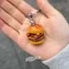 Not Vegetarian! Creative Cheese Hot Dog Double Beef Patty Full Load Burger Pendant Keychain Backpack Ornament For Students