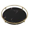 Bathroom Tray Skid Resistant Bathroom Vanity Tray Stylish Elegant Countertop Organizer Tray for Cosmetics Jewelry Black