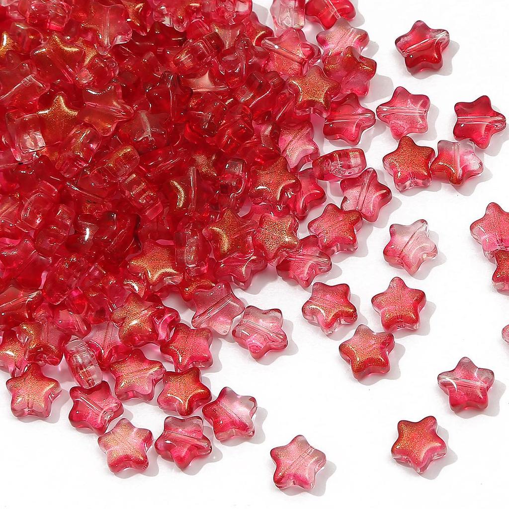 10-Piece Pentagram & Heart-Shaped Beads Set for DIY Necklaces & Bracelets