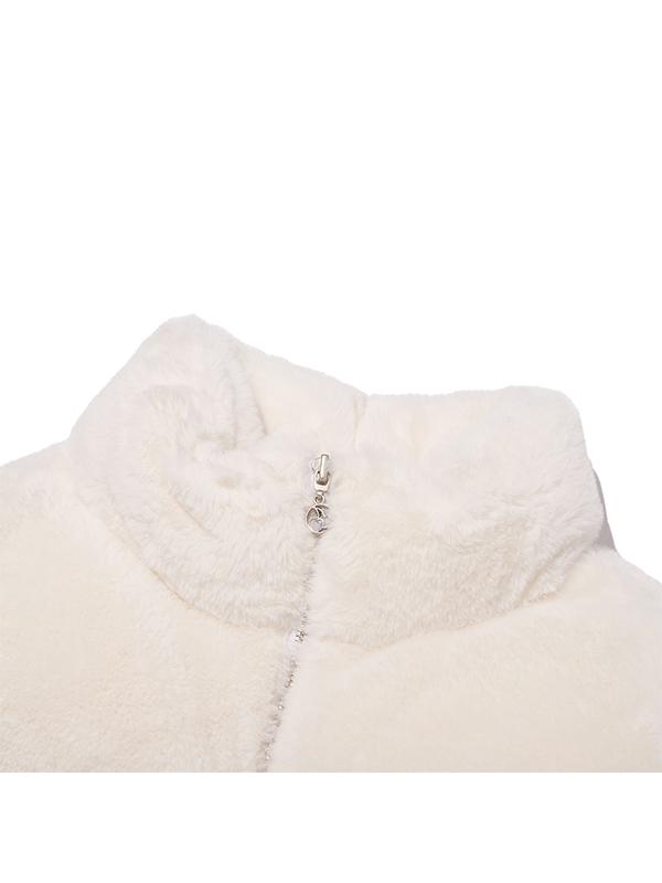 Kirsh Faux Fur Semi-Crop Down Jumper [Ivory]