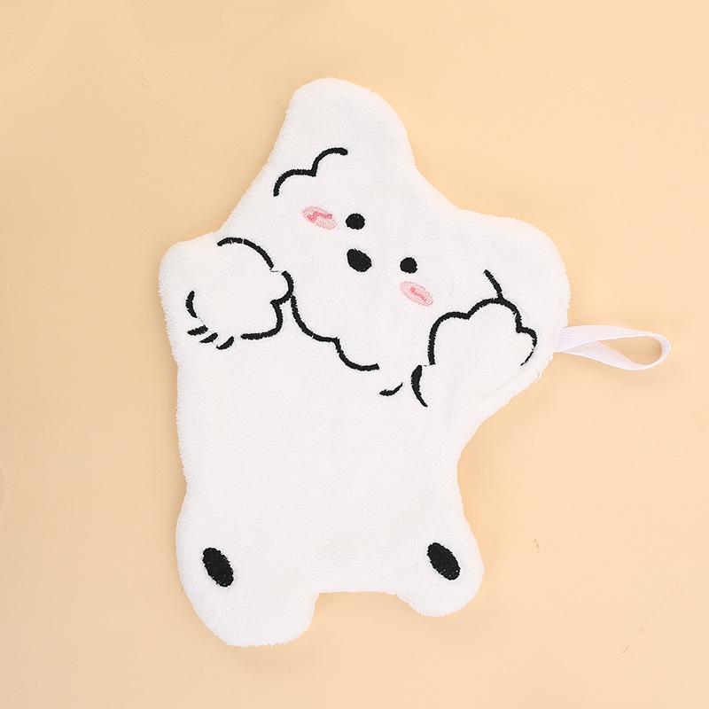 Cute Animal Hand Towel Soft Children Kids Bathing Towel Bathroom Kitchen Hanging Wipe Towel Thicken Absorbent Towels