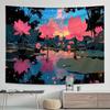 Peaceful Lotus Pond Scenery Digital Printing Polyester Wall Tapestry Suitable For Use Living Rooms Bedrooms Offices Bars Party