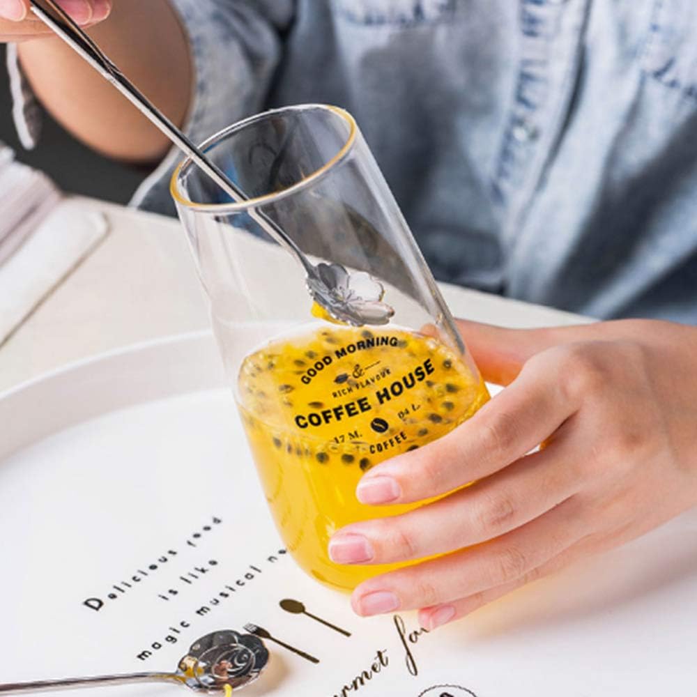 Stainless Steel Creative Long Handle Spoon Set - Mixing, Tea, Cake, Sugar, Dessert, Ice Cream, Cocktail Stirring, Coffee, Milkshake, Cold Drink - 4