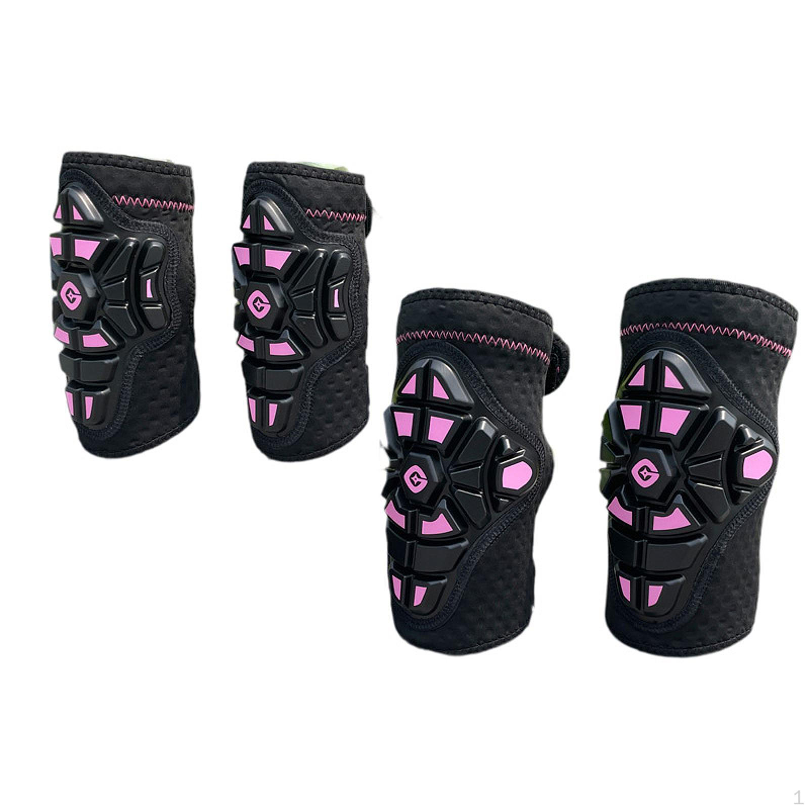 

Детские налокотники, наколенники, портативный легкий защитный комплект для скейтбординга, велоспорта S_Black and Pink