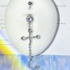 Zircon Cross Pendant Navel Ring Fashion Belly Button Ring For Women Sparkling Design For Vacations Or Gifts