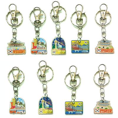 Korean Traditional Character Tourist Attraction Hanbok Acrylic Keychain (9 Pcs)