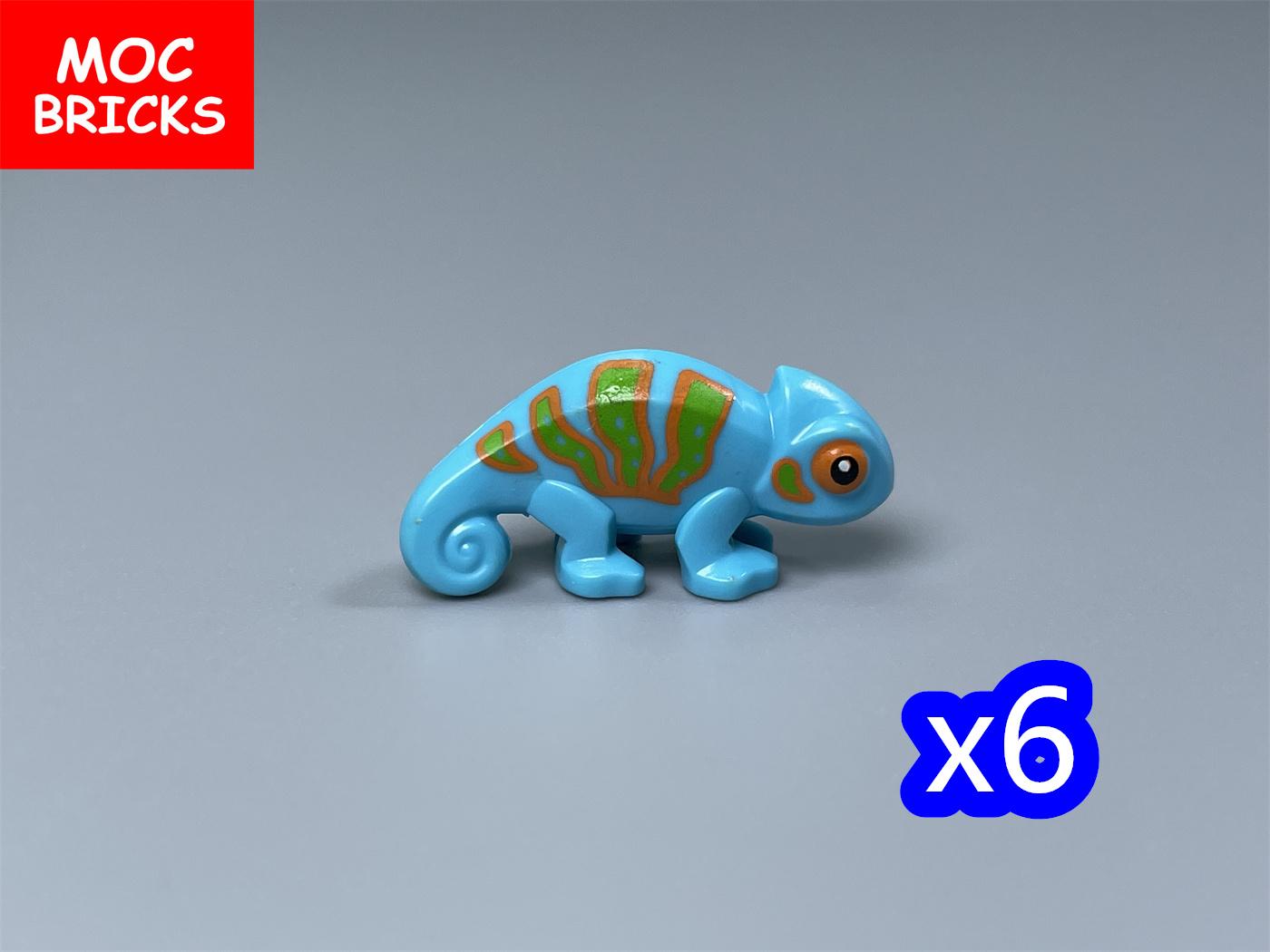 

MOC Кубики Маленька Тварина Хамелеон Ящірка Пінгвін Середній Нуга Цуценя Освітні DIY Будівельні Блоки Кубики Іграшки