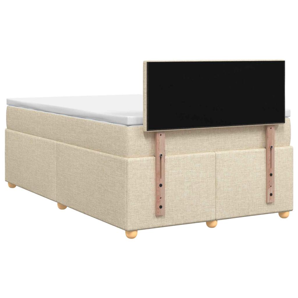 Box Spring Bed with Mattress Cream 120 x 190 cm Fabric