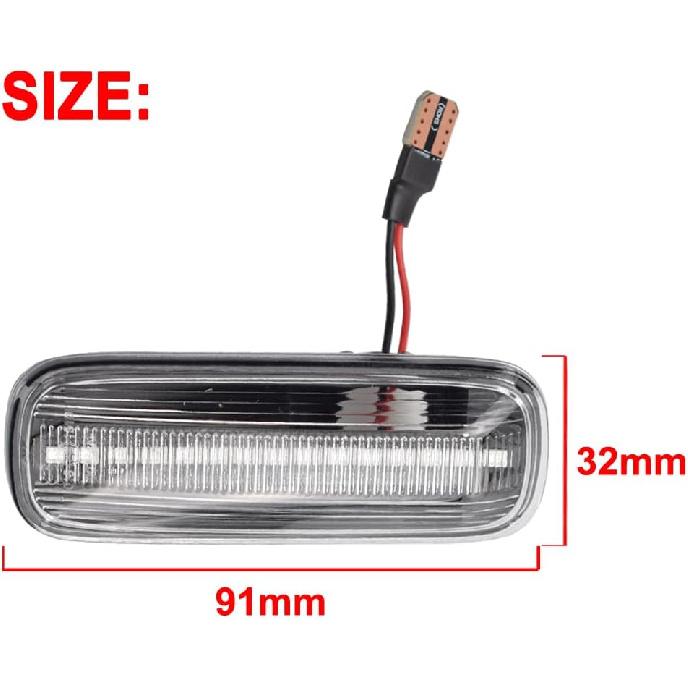 Turn Signal Lamp Led Front Fender Side Marker Light Compatible with Honda Civic CRV Ballade Domani Prelude Partner Orthia Integra (Crystal)