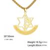 Dawapara Hebrew Hexagram Necklace Israel Defense Forces IDF Symbol Pendant Stainless Steel Jewelry Hanukkah Gift