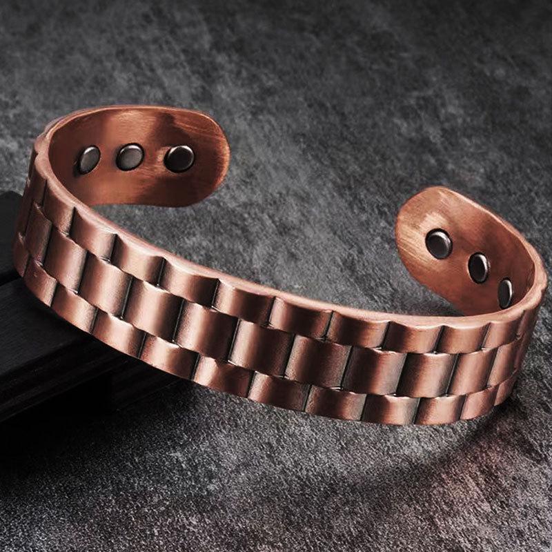 Adjustable Open Cuff Magnet Bracelet for Men fashionable Alloy Bangles men's trendy and cool personalized bracelet Jewelry Gifts