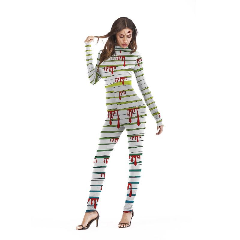 New Rose Human Skeleton Stage Performance Clothing Tight Elastic One-piece Clothing -0