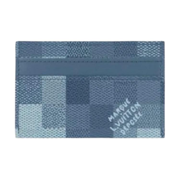 

Louis Vuitton Damoflage Check Pattern Logo Letter Print Damoflage Coated Canvas Card Holder Men Card Holder Indigo M2A075 Box(Basic Set+Box)