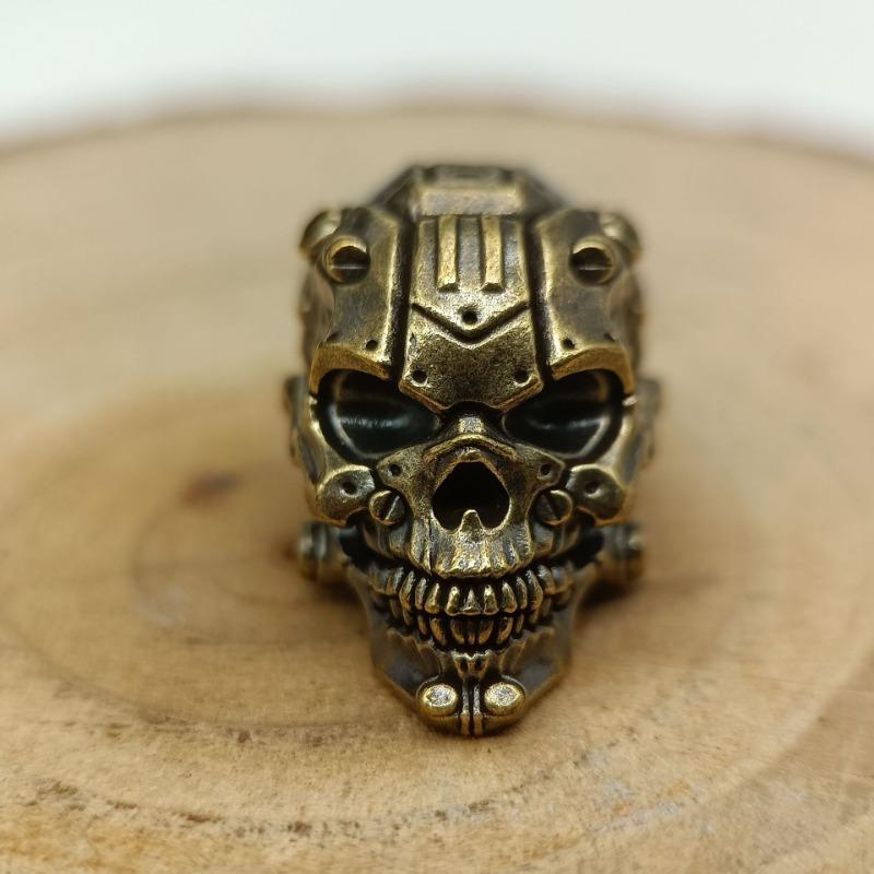 Mechanical Skull Head Brass Knife Beads DIY Woven Bracelet Lanyard Pendant Keychain Accessories Hangings Charms