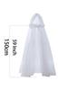 Halloween Hooded Cape Vintage Sheer Cloak Lace-up Robe Cosplay Costume Witch Wizard Vampire Roleplay Stage Gothic Drama Adult